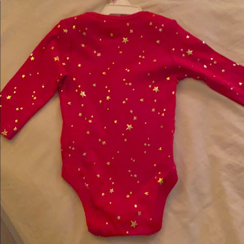 Red long sleeve onesie for baby girl